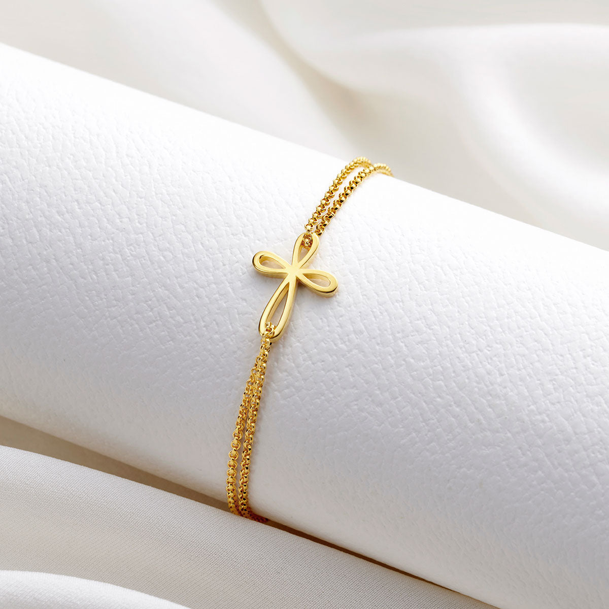 Cherish Signature Cross Bracelet - Gold-Plated