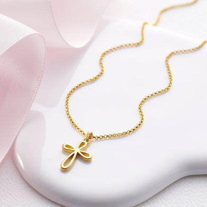 Cherish Signature Cross Necklace - Gold-Plated