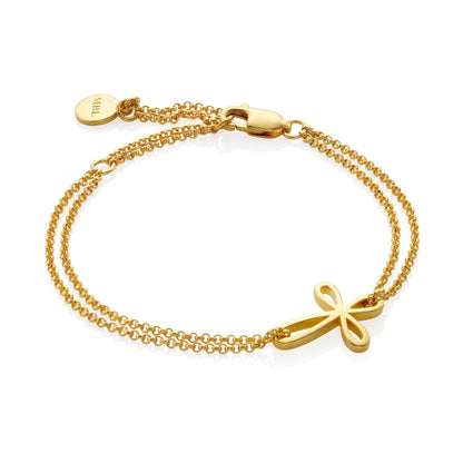 Cherish Signature Cross Bracelet - Gold-Plated