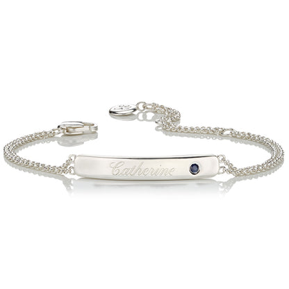 Personalized September Birthstone Sapphire Bracelet