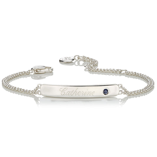 Personalized September Birthstone Sapphire Bracelet