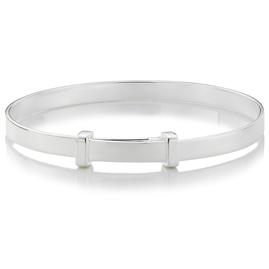 Personalized Signature Baptism Baby Bangle - Sterling Silver