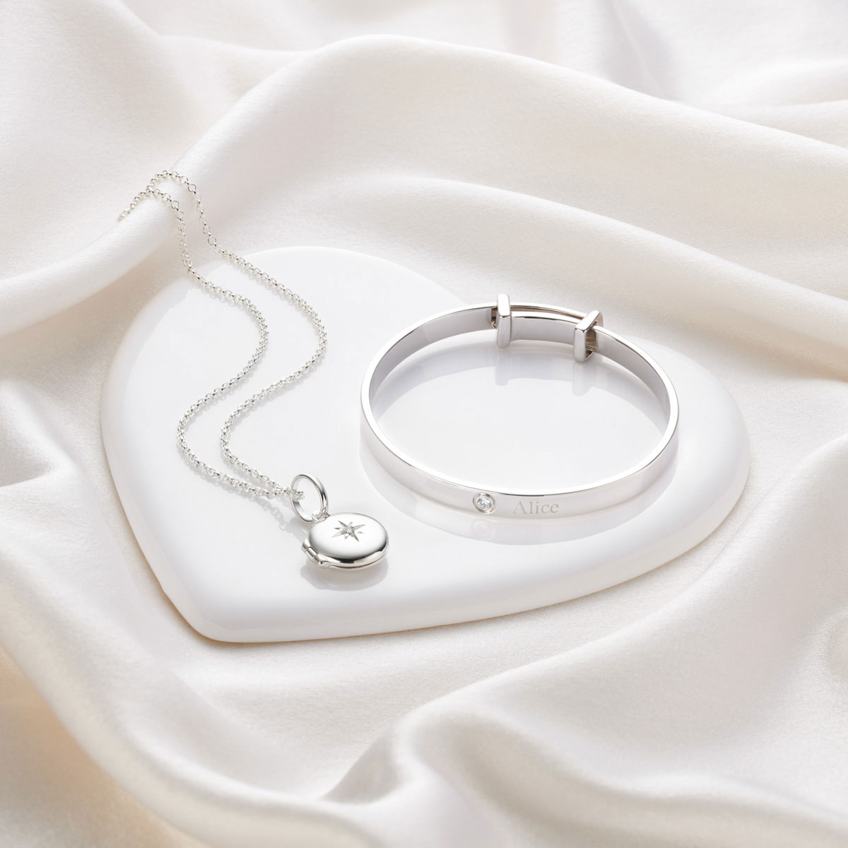 Personalized Forever Diamond Gift Set - Sterling Silver