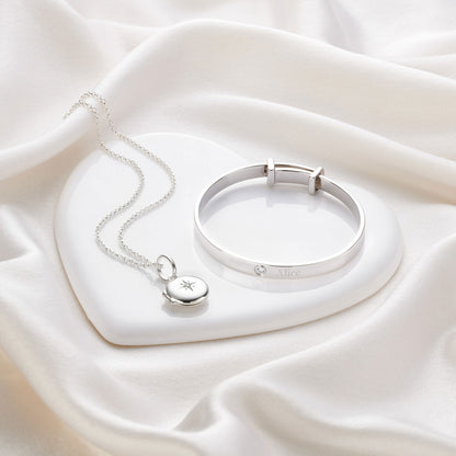Personalized Forever Diamond Gift Set - Sterling Silver