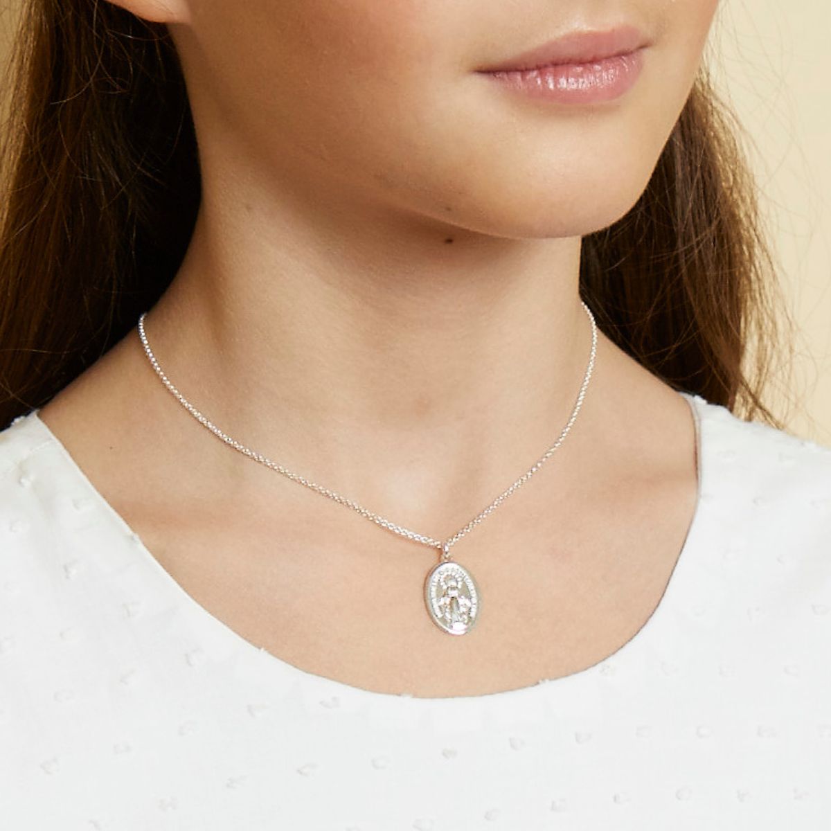 Miraculous Medal Necklace — Sterling Silver